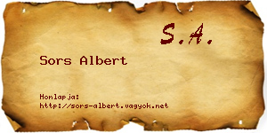 Sors Albert névjegykártya