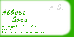 albert sors business card